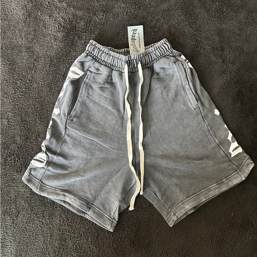 GODSPEED FOREVER CHARCOAL WASHED COURTSIDE SHORTS || SIZE MEDIUM